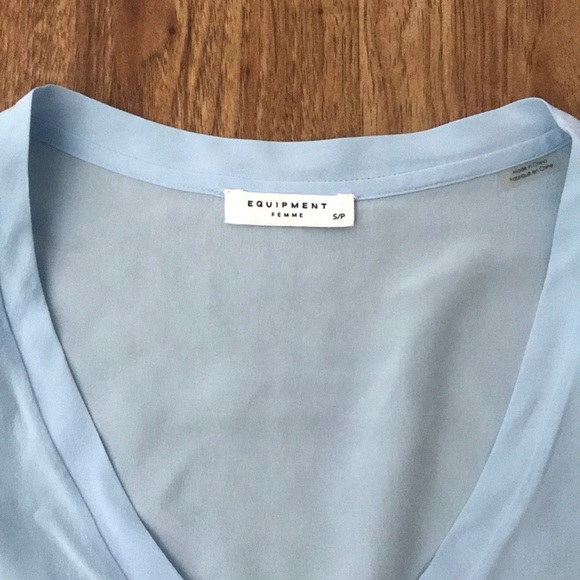 Equipment baby blue silk blouse - Picture 2 of 3